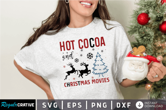Hot Cocoa and Christmas Movies SVG