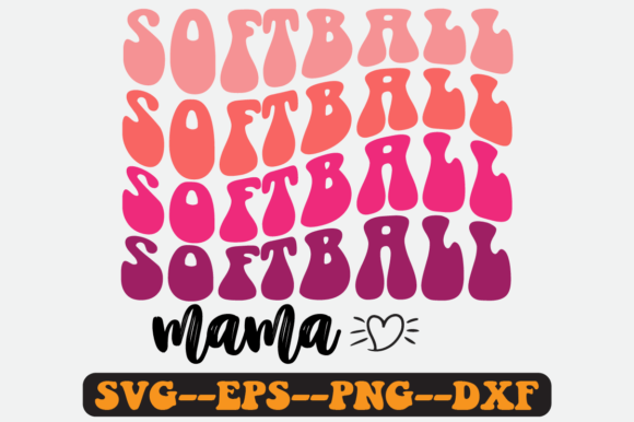 Softball Mama Quote Retro Svg Design